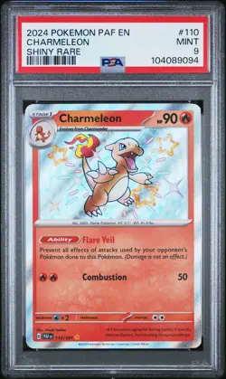 2024 POKEMON PAF EN-PALDEAN FATES SHINY RARE #110 CHARMELEON PSA 9 - Image 1
