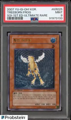 2007 Yu-Gi-Oh! Kor. SOI 1st Edition Ultimate Rare #KR025 Treeborn Frog PSA 9 - Image 1