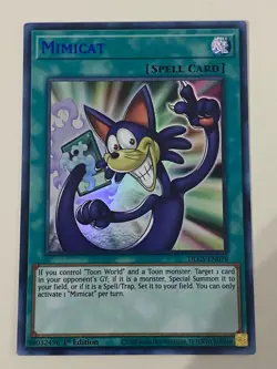 Yugioh - Mimicat x 3 - 1st Edition Ultra Rare Blue NM - Free Holo Card A - Image 2