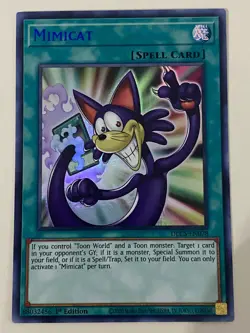 Yugioh - Mimicat x 3 - 1st Edition Ultra Rare Blue NM - Free Holo Card A - Image 3