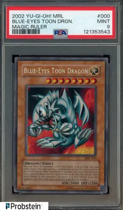 2002 Yu-Gi-Oh! MRL Magic Ruler #000 Blue-Eyes Toon Dragon PSA 9 MINT - Image 1