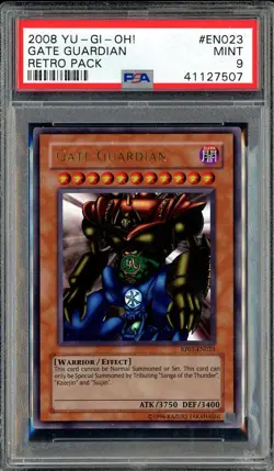 2008 Yu-Gi-Oh! Retro Pack #EN023 Gate Guardian PSA 9 MINT - Image 1