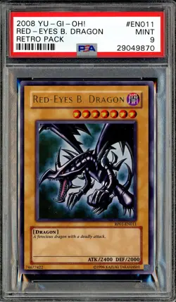2008 Yu-Gi-Oh! Retro Pack #EN011 Red-Eyes B. Dragon PSA 9 MINT - Image 1
