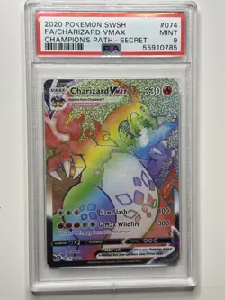 Pokemon TCG SWSH Champions Path Charizard VMAX Card 74/73 PSA 9 - Image 1