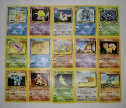 Vintage Pokemon TCG Card Lot of 15 WOTC Base Set - NM/LP - Image 1