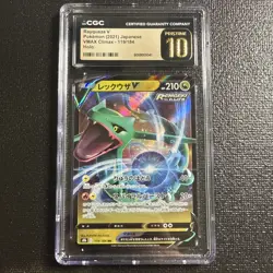 CGC 10 Pristine Rayquaza V 119/184 RR VMAX Climax s8b Pokemon Card - Image 1