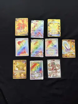 Pokemon Rainbow Rare And Gold Rare Lot Of 10 Cards - Image 1