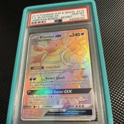 Pokemon Blastoise GX 218/214 Unbroken Bonds Full Art Secret Rainbow PSA 10 - Image 1