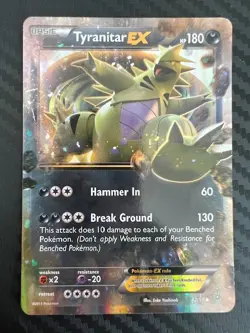 Pokemon TCG Tyranitar EX Ultra Rare Holo Card 42/98 Ancient Origins LP/MP - Image 1