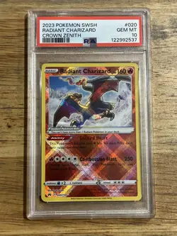 GRADED PSA 10 2023 Pokemon SWSH Radiant Charizard Crown Zenith #020 - Image 1