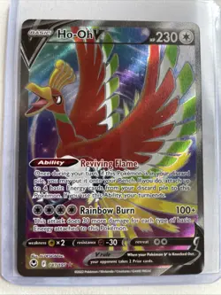 Pokemon TCG Ho-Oh v Silver Tempest Holo Ultra Rare Card 187/195 NM Condition - Image 1