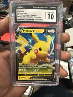 CGC 10 Pikachu V SWSH061 - Black Star Promo 2021 - Graded Pokemon Card GEM MINT - Image 1