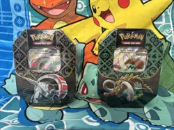 Pokemon TCG: Paldean Fates Tin Set of 2 (Iron Treads EX & Great Tusk EX) - Image 1