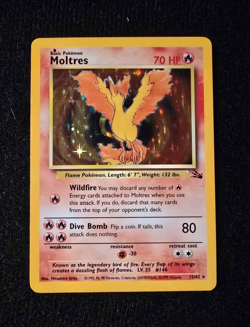 Pokemon TCG Moltres Fossil 12/62 Holo 1999-2000 Wizards Base Set Copyright Holo - Image 1