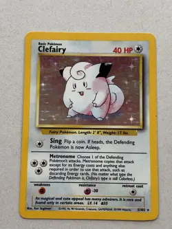 Clefairy 5/102 Holo Base Set, WOTC Pokemon Vintage 1999 - LP/MP - Image 1