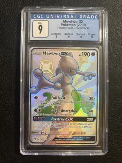 2019 Pokemon Hidden Fates MEWTWO GX Full Art Shiny Vault CGC 9 #SV59/SV94 - Image 1