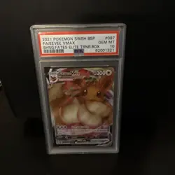 2021 Pokemon SWSH Eevee VMAX SWSH087 Shining Fates ETB Promo Pokemon TCG PSA 10 - Image 1