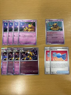 4x Abra 1x Kadabra 4x Alakazam 2x Rare Candy - Pokemon Mega Evolution Playset - Image 1