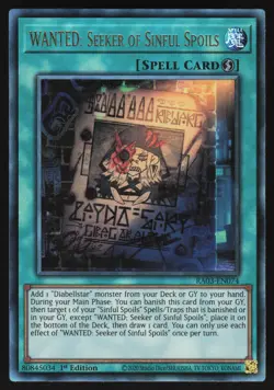WANTED: Seeker of Sinful Spoils - RA03-EN074 - Ultimate Rare - Yugioh - Image 1