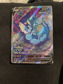 Pokemon TCG Vaporeon v SWSH181 Black Star Promo Holo Card NM - Image 1
