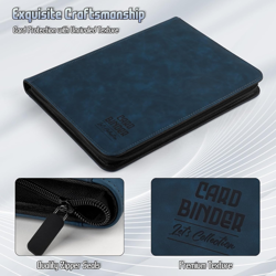 Trading Card Binder, Premium 9 Pocket Double Sided 540 Pocket PU Card Collection - Image 2