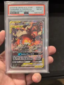 2019 Pokemon Reshiram & Charizard GX Tag Team Card PSA 8 Promo - Image 2