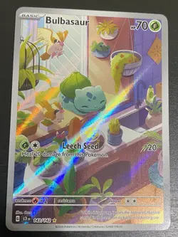 Pokemon TCG Stellar Crown Bulbasaur Holo Rare Card 143/142 Sv07 - Image 1