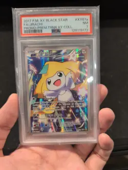 2017 Pokemon XY Black Star Promo Jirachi Card PSA 7 NM - Image 2