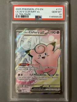 PSA 10 Lillie's Clefairy ex #173/159 Journey Together 2025 Pokemon GEM MINT Card - Image 1