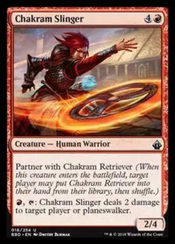 1 x Chakram Slinger - Foil - Battlebond - Light Play - MTG - Image 1