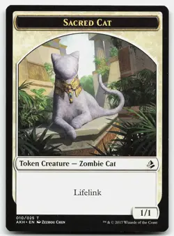 MTG Sacred Cat // Insect Double-Sided Token T Amonkhet 10 // 19 LP - Image 1