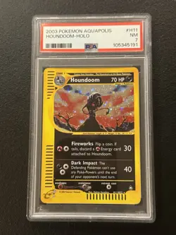 2003 Pokemon Aquapolis #H11 Houndoom Holo PSA 7 NM - Image 1