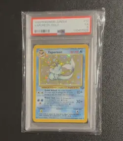 Pokemon 1999 Jungle Unlimited Vaporeon Holo Rare 12/64 WOTC PSA 5 - Image 1