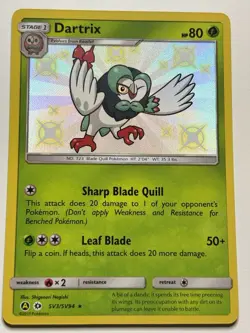 Dartrix Hidden Fates: Shiny Vault #SV3 (2017) Holo NM Pokemon - Image 1