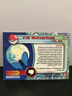 Topps Pokemon TV Animation Edition Series 1 Rainbow Foil #12 Butterfree - Image 2