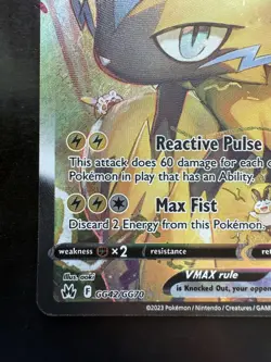 Pokemon Zeraora VMAX GG42/GG70 Crown Zenith: Galarian Gallery Holo (NM) - Image 4