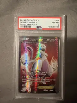✨✨2015 POKEMON XY BREAKTHROUGH #158 FULL ART/MEWTWO EX PSA 8✨✨ - Image 1