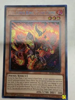 Yugioh TCG Red Lotus King, Flame Crime BLTR-EN028 Secret Rare - Image 1