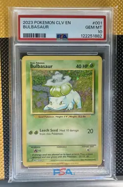 Pokemon TCG Bulbasaur Classic Collection Holo Card 001 2023 CLV PSA GEM MINT 10 - Image 1