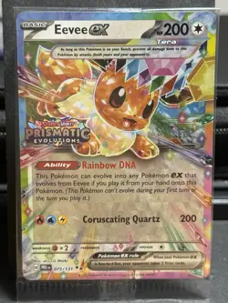 Pokemon Eevee EX Holo TCG Card 075/131 Prismatic Evolutions Stamped Promo NM - Image 1