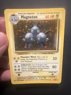Pokemon TCG Magneton Base Set Holo Unlimited Rare Card 9/102 WOTC - Image 1