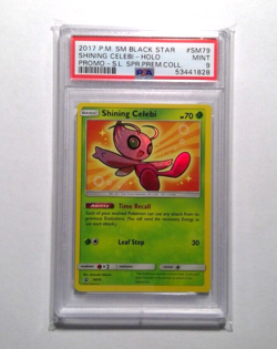 PSA 9 Shining Celebi SM79 Black Star Promo Shining Legends Pokemon Card Holo - Image 1
