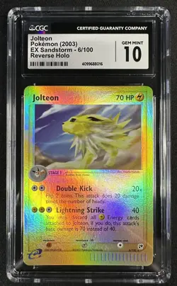 Jolteon 6/100 Reverse Holo ex Sandstorm Pokemon Card CGC 10 GEM MINT PSA - Image 1