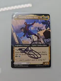 Magic the Gathering MTG Peter Parker Amazing Spider-Man Promo Card ARTIST SIGNED - Image 1