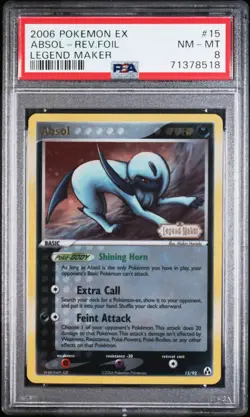 Pokemon Card Reverse Holo Absol 15/92 PSA 8 NM-MT ex Legend Maker - Image 3