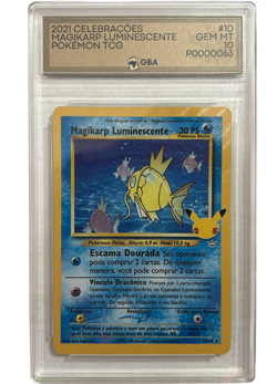 Card Pokemon Portuguese Shining Magikarp 66/64 Celebrations #10 GBA9 1/1 | PSA - Image 1