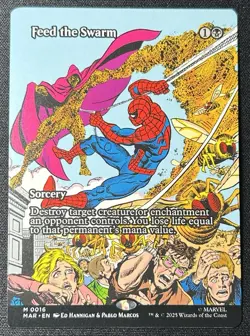 MTG Feed the Swarm 0016 Borderless MTG Spider-Man Non-Foil NM/M - Image 1