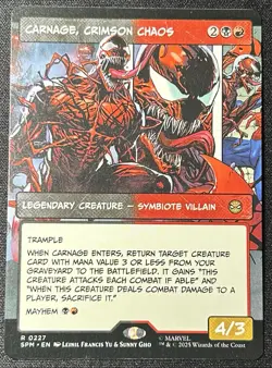 Carnage, Crimson Chaos (Borderless) 0227 (R) MTG Marvel's Spider-Man (SPM) - Image 1