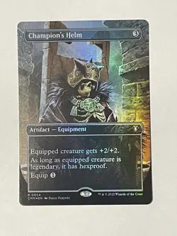 Champion's Helm FOIL BORDERLESS - 0654 - Rare - Commander Masters CMM MTG - Image 1