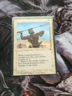 Icatian Javelineers (Beard Jr.) Fallen Empires off center miscut misprint error - Image 1